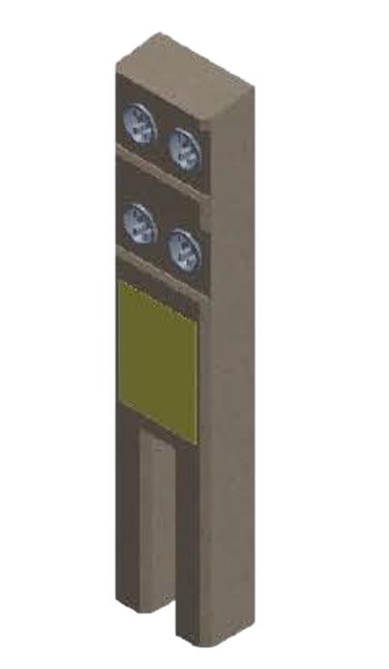 Murete de Medición con Registro para Cuatro Servicios Tipo H